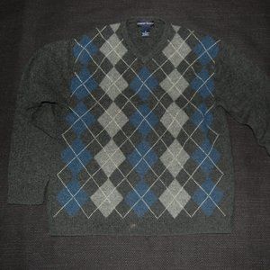 Men's argyle, wool sweater